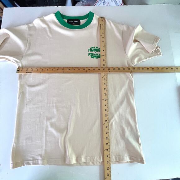 Homme + Femme NEW Core Logo Tee T-Shirt Mens Sz L Beige Green Heavy Cotton - Picture 5 of 6